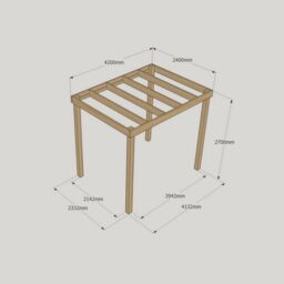 Rutland County Garden Furniture Ltd Garden Pergola - Wood - L240 x W420 x H270 cm - Light Green - thumbnail 4