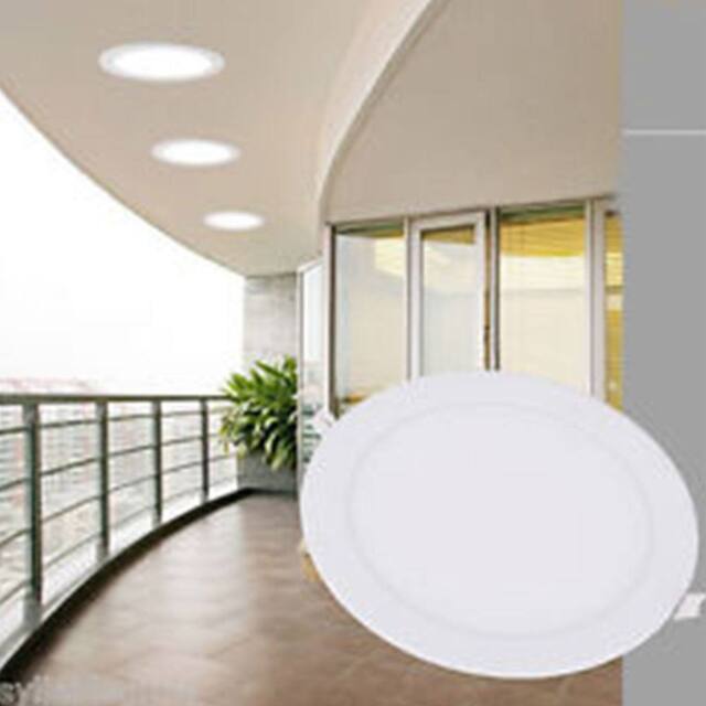 ENER-J 24W Recessed Round LED Mini Panel 280mm Diameter 6000K Pack of 4 in White - image 1