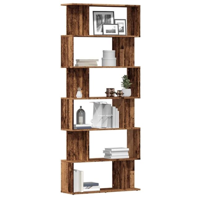Berkfield Home Book Cabinet Old Wood 80x24x192 cm Engineered Wood in Brown - Size: 80 x 24 x 192 cm - image 1