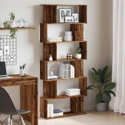 Berkfield Home Book Cabinet Old Wood 80x24x192 cm Engineered Wood in Brown - Size: 80 x 24 x 192 cm - thumbnail 3