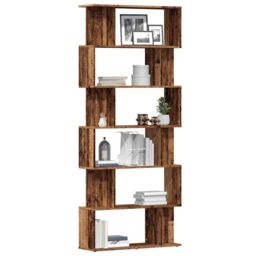 Berkfield Home Book Cabinet Old Wood 80x24x192 cm Engineered Wood in Brown - Size: 80 x 24 x 192 cm - thumbnail 1