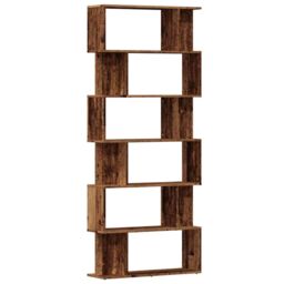 Berkfield Home Book Cabinet Old Wood 80x24x192 cm Engineered Wood in Brown - Size: 80 x 24 x 192 cm - thumbnail 6