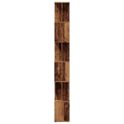 Berkfield Home Book Cabinet Old Wood 80x24x192 cm Engineered Wood in Brown - Size: 80 x 24 x 192 cm - thumbnail 5