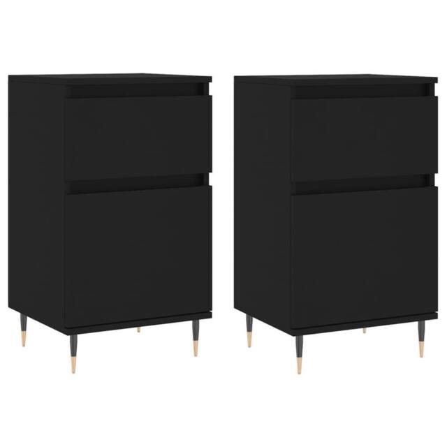 Berkfield Home Sideboards 2 pcs Black 40x35x70 cm Engineered Wood - Size: 40 x 35 x 70 cm - image 1
