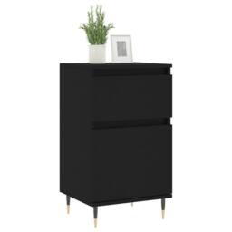 Berkfield Home Sideboards 2 pcs Black 40x35x70 cm Engineered Wood - Size: 40 x 35 x 70 cm - thumbnail 3