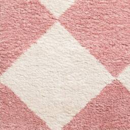 Livabliss Fossay Shag-Washable Pink Ivory Modern High Pile Diamond Pattern Rug - Size: 200 cm x 275 cm - thumbnail 8