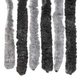 Berkfield Home Fly Curtain Grey & Black 100x220 cm Chenille - thumbnail 5