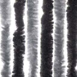 Berkfield Home Fly Curtain Grey & Black 100x220 cm Chenille - thumbnail 6