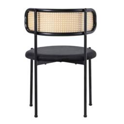 Merax Set of 4 Black Velvet Rattan Dining Chairs - thumbnail 9