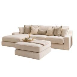 Home & Love Nebraska Luxury Left Chaise Corner Fixedback Sofa - Naples Cream - thumbnail 2