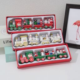 Leaper Christmas Wooden Train Home Decoration Ornament in Green - thumbnail 2