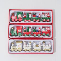 Leaper Christmas Wooden Train Home Decoration Ornament in Green - thumbnail 3
