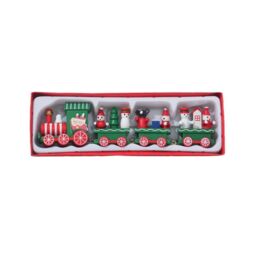 Leaper Christmas Wooden Train Home Decoration Ornament in Green - thumbnail 4