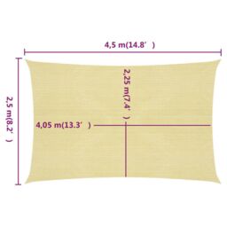 Berkfield Home Sunshade Sail 160 g/m ² Beige 2.5x4.5 m HDPE - thumbnail 6