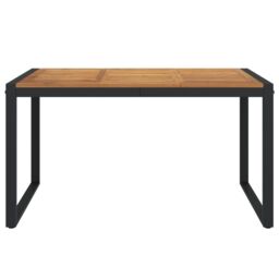 Berkfield Home Garden Table with U-shaped Legs 140x80x75 cm Solid Wood Acacia in Brown - Size: 140 x 80 x 75 cm - thumbnail 3