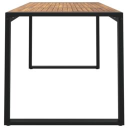 Berkfield Home Garden Table with U-shaped Legs 140x80x75 cm Solid Wood Acacia in Brown - Size: 140 x 80 x 75 cm - thumbnail 4
