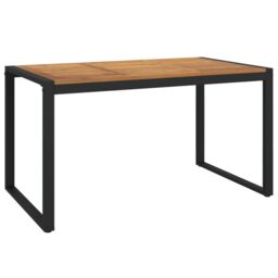 Berkfield Home Garden Table with U-shaped Legs 140x80x75 cm Solid Wood Acacia in Brown - Size: 140 x 80 x 75 cm - thumbnail 2