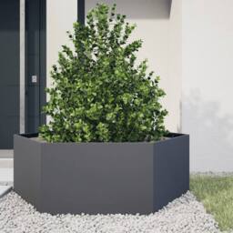 Berkfield Home Garden Planter Anthracite Hexagon 138x120x45 cm Steel in Dark Grey - Size: 138 x 120 x 45 cm - thumbnail 2