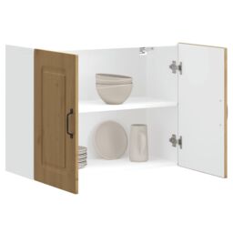Berkfield Home Kitchen Wall Cabinet Kalmar Artisan Oak Engineered Wood in Brown - thumbnail 4
