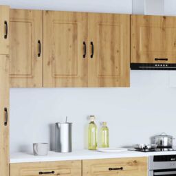 Berkfield Home Kitchen Wall Cabinet Kalmar Artisan Oak Engineered Wood in Brown - thumbnail 2