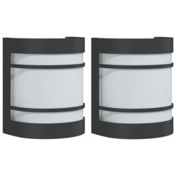 Berkfield Home Outdoor Wall Lights 2pcs Black Stainless Steel - thumbnail 2