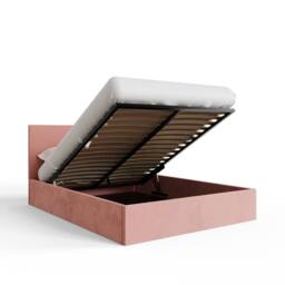 GFW End Lift Ottoman Storage Bed Velvet in Pink - Size: King - thumbnail 7