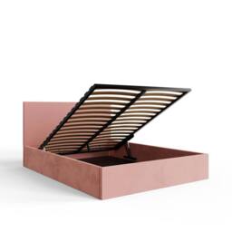 GFW End Lift Ottoman Storage Bed Velvet in Pink - Size: King - thumbnail 6