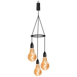 mysmartbuy Battery Powered Flow 3 Drop Pendant Light with Warm White LED's - Weatherproof Home or Garden Hanging Staggered Height Lighting in Black - thumbnail 4