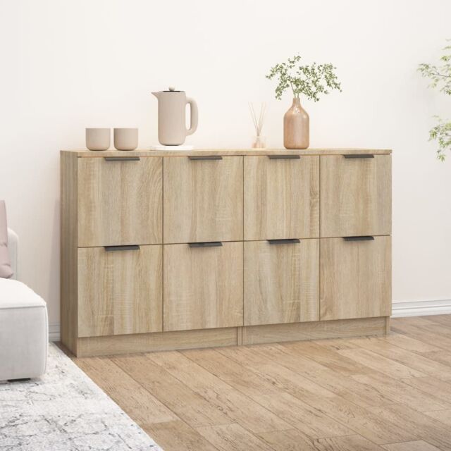 Berkfield Home Sideboards 2 pcs Sonoma Oak 60x30x70 cm Engineered Wood in Brown - Size: 60 x 30 x 70 cm - image 1