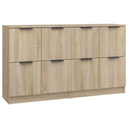Berkfield Home Sideboards 2 pcs Sonoma Oak 60x30x70 cm Engineered Wood in Brown - Size: 60 x 30 x 70 cm - thumbnail 2