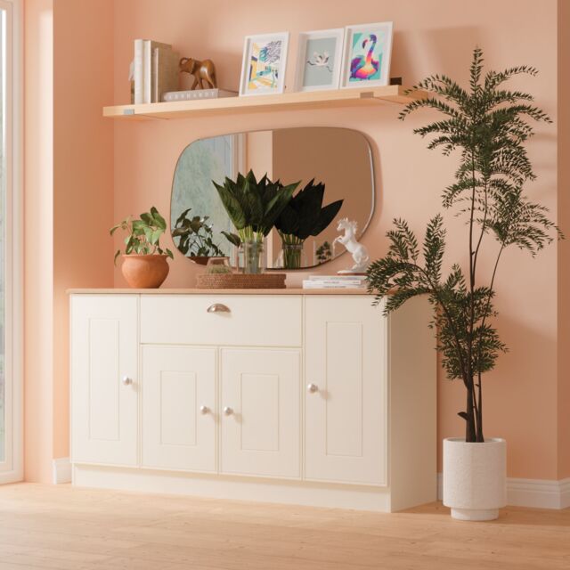 Ready Assembled 2 U Albert 4 Door 1 Drawer Wide Unit (Ready Assembled) in Cream - image 1