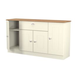 Ready Assembled 2 U Albert 4 Door 1 Drawer Wide Unit (Ready Assembled) in Cream - thumbnail 7