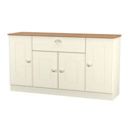 Ready Assembled 2 U Albert 4 Door 1 Drawer Wide Unit (Ready Assembled) in Cream - thumbnail 4