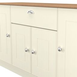 Ready Assembled 2 U Albert 4 Door 1 Drawer Wide Unit (Ready Assembled) in Cream - thumbnail 5