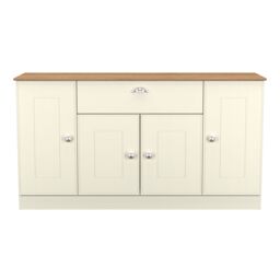 Ready Assembled 2 U Albert 4 Door 1 Drawer Wide Unit (Ready Assembled) in Cream - thumbnail 2