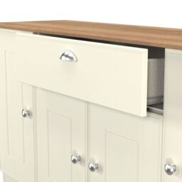 Ready Assembled 2 U Albert 4 Door 1 Drawer Wide Unit (Ready Assembled) in Cream - thumbnail 6