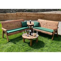 Charles Taylor Six Seater Balmoral Corner Garden Furniture Set - Fully Assembled in Light Brown - thumbnail 3