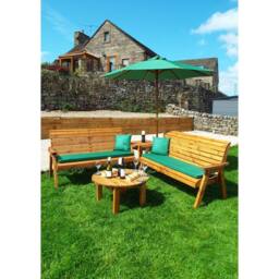 Charles Taylor Six Seater Balmoral Corner Garden Furniture Set - Fully Assembled in Light Brown - thumbnail 4