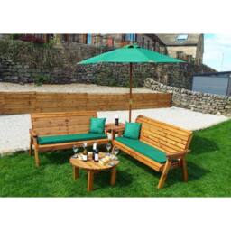 Charles Taylor Six Seater Balmoral Corner Garden Furniture Set - Fully Assembled in Light Brown - thumbnail 5