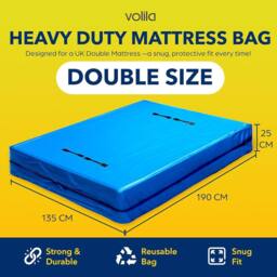 volila Mattress Bag - Waterproof & Heavy-Duty Mattress Moving Bag in Blue - Size: Medium - thumbnail 2