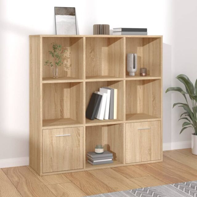 Berkfield Home Book Cabinet Sonoma Oak 98x30x98 cm Engineered Wood in Brown - Size: 98 x 30 x 98 cm - image 1