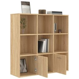 Berkfield Home Book Cabinet Sonoma Oak 98x30x98 cm Engineered Wood in Brown - Size: 98 x 30 x 98 cm - thumbnail 5