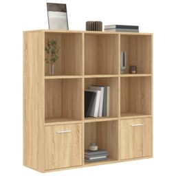 Berkfield Home Book Cabinet Sonoma Oak 98x30x98 cm Engineered Wood in Brown - Size: 98 x 30 x 98 cm - thumbnail 4