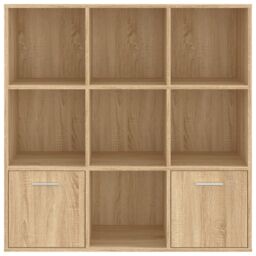 Berkfield Home Book Cabinet Sonoma Oak 98x30x98 cm Engineered Wood in Brown - Size: 98 x 30 x 98 cm - thumbnail 6