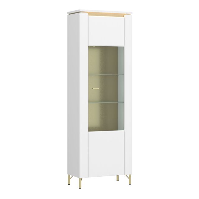 Furniture To Go Lazio Vitrin 1 Door in Alpine White/White Gloss in White - image 1