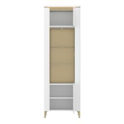 Furniture To Go Lazio Vitrin 1 Door in Alpine White/White Gloss in White - thumbnail 2
