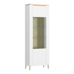 Furniture To Go Lazio Vitrin 1 Door in Alpine White/White Gloss in White - thumbnail 1