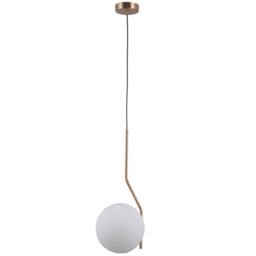 Netlighting Modern Hanging Pendant Honey Brass 1 Light with White Shade E27 in Metallic Gold - thumbnail 2