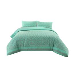 Snug City Elegant Floral Duvet Set Modern Flower Pattern Bedding for Home Decor in Mint - Size: Double - thumbnail 2