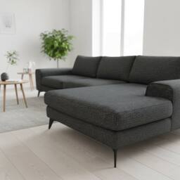 Abakus Direct Venice Chenille Corner Right Sofa with Extra-wide Padded Arms in Black - thumbnail 6
